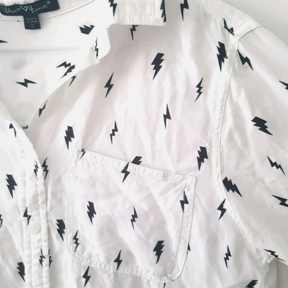 Lightning Bolt Print Button Up from Velvet Heart